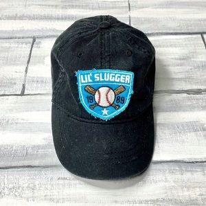 The Children’s Place Lil’ Slugger Baseball Cap Vintage Patch Hat Black 12-24 M